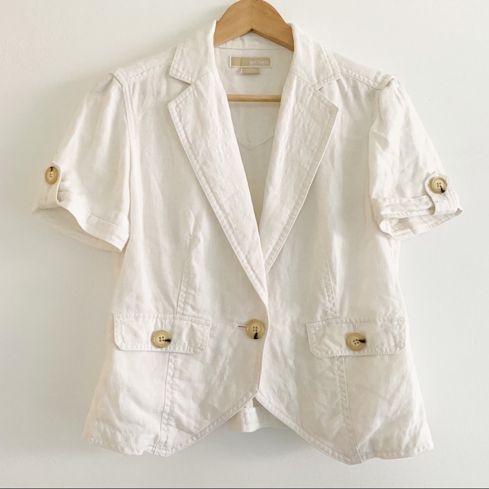 Michael Kors short sleeve linen blazer